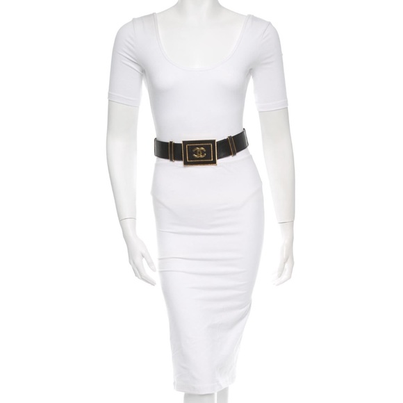 Chanel 1980s XS vintage black belt - Picture 2 of 5